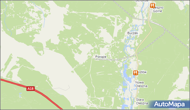 mapa Pstrąże, Pstrąże na mapie Targeo