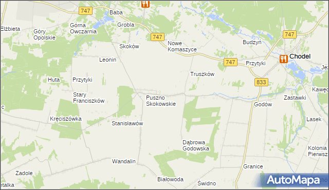 mapa Puszno Godowskie, Puszno Godowskie na mapie Targeo