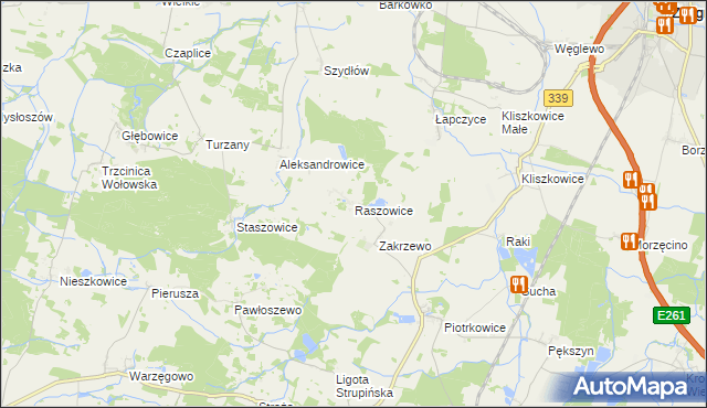mapa Raszowice, Raszowice na mapie Targeo