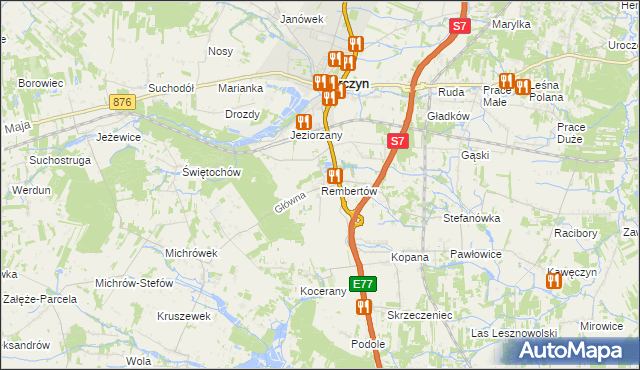 mapa Rembertów, Rembertów na mapie Targeo