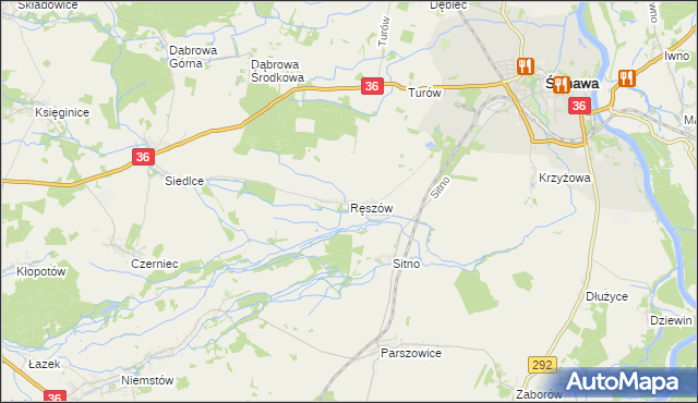 mapa Ręszów, Ręszów na mapie Targeo