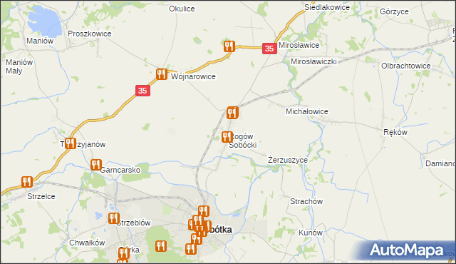 mapa Rogów Sobócki, Rogów Sobócki na mapie Targeo