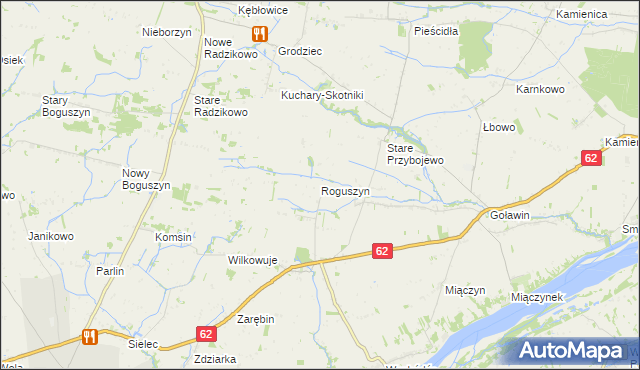 mapa Roguszyn gmina Czerwińsk nad Wisłą, Roguszyn gmina Czerwińsk nad Wisłą na mapie Targeo