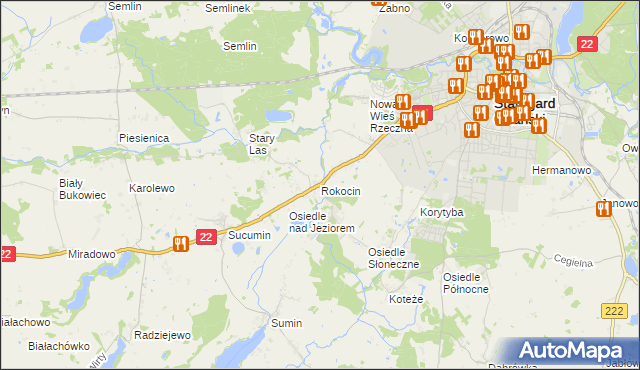 mapa Rokocin, Rokocin na mapie Targeo