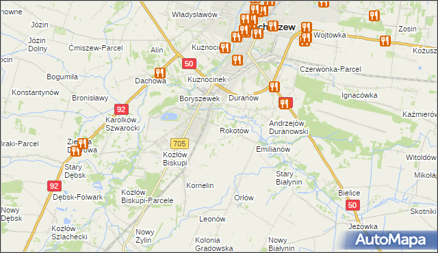 mapa Rokotów, Rokotów na mapie Targeo