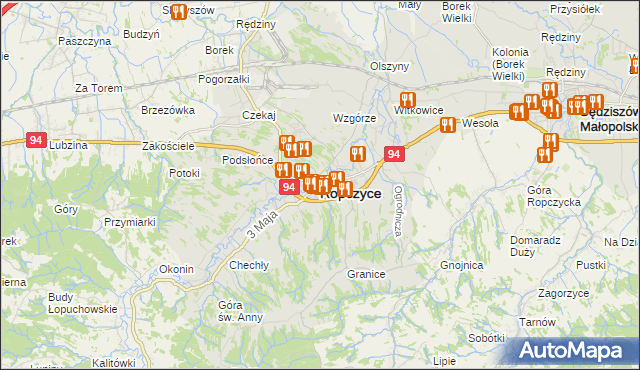 mapa Ropczyce, Ropczyce na mapie Targeo