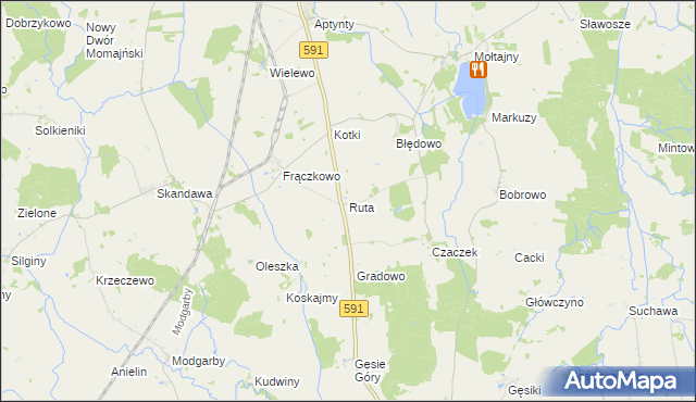 mapa Ruta, Ruta na mapie Targeo