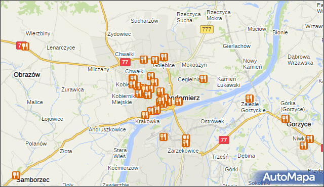 mapa Sandomierza, Sandomierz na mapie Targeo