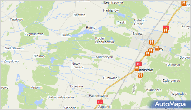 mapa Sędraszyce, Sędraszyce na mapie Targeo