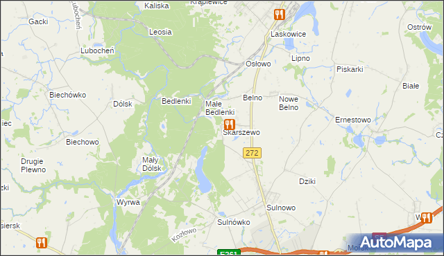 mapa Skarszewo gmina Świecie, Skarszewo gmina Świecie na mapie Targeo