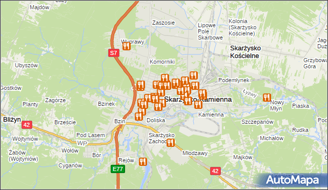 mapa Skarżysko-Kamienna, Skarżysko-Kamienna na mapie Targeo