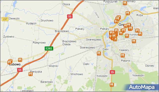 mapa Skiereszewo, Skiereszewo na mapie Targeo