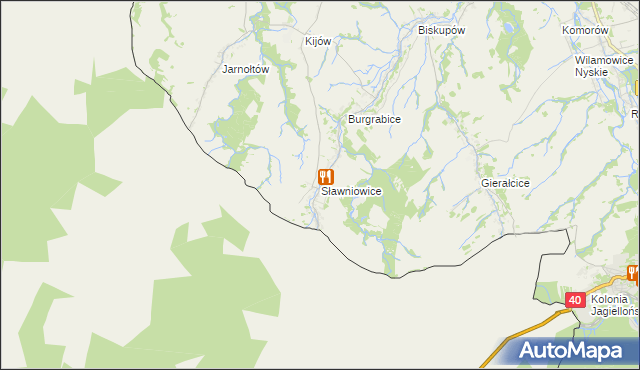 mapa Sławniowice, Sławniowice na mapie Targeo