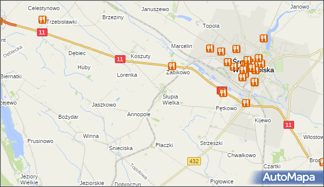 mapa Słupia Wielka, Słupia Wielka na mapie Targeo