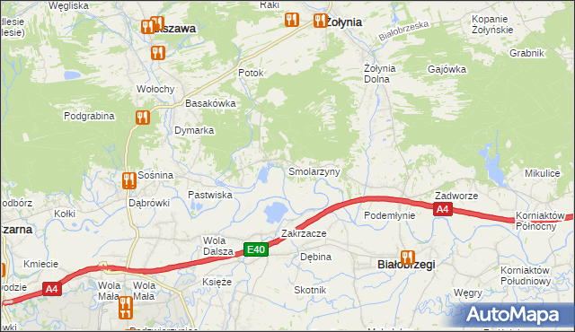 mapa Smolarzyny, Smolarzyny na mapie Targeo