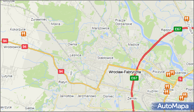 mapa Stabłowice, Stabłowice na mapie Targeo
