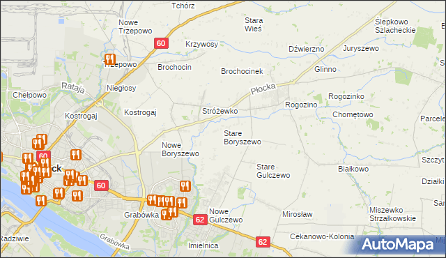 mapa Stare Boryszewo, Stare Boryszewo na mapie Targeo