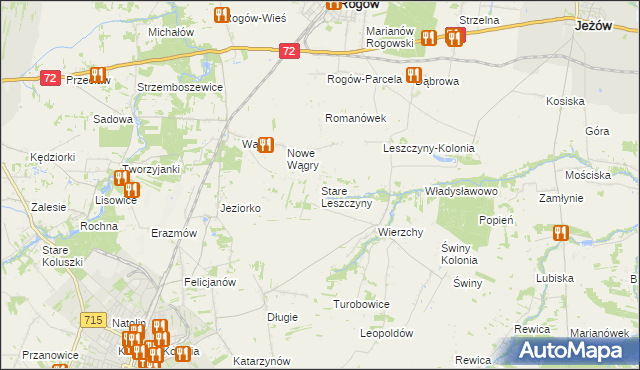 mapa Stare Leszczyny, Stare Leszczyny na mapie Targeo