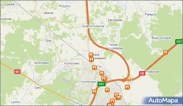 mapa Stare Lubiejewo, Stare Lubiejewo na mapie Targeo