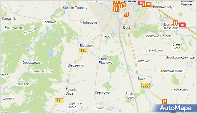 mapa Stare Piastowo, Stare Piastowo na mapie Targeo