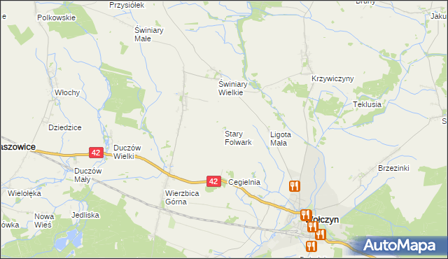 mapa Stary Folwark gmina Wołczyn, Stary Folwark gmina Wołczyn na mapie Targeo