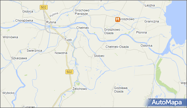 mapa Stobiec gmina Stegna, Stobiec gmina Stegna na mapie Targeo