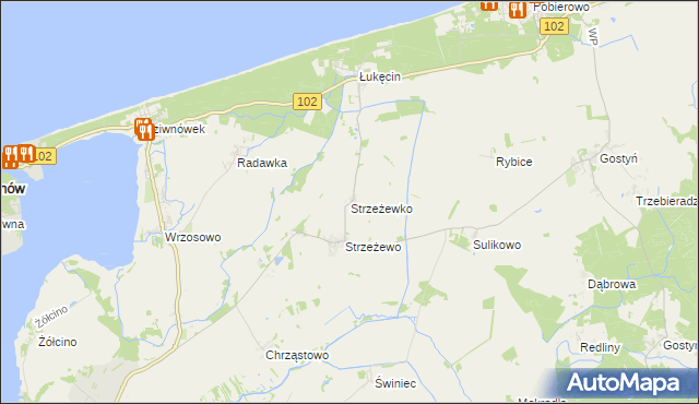 mapa Strzeżewko, Strzeżewko na mapie Targeo