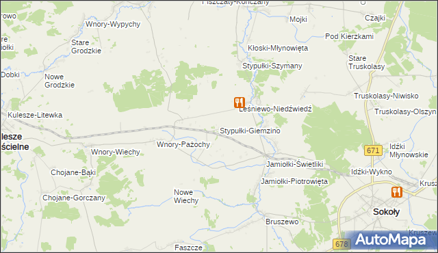 mapa Stypułki-Giemzino, Stypułki-Giemzino na mapie Targeo