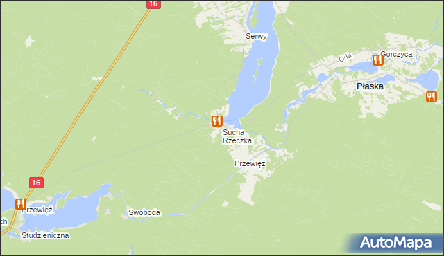 mapa Sucha Rzeczka, Sucha Rzeczka na mapie Targeo
