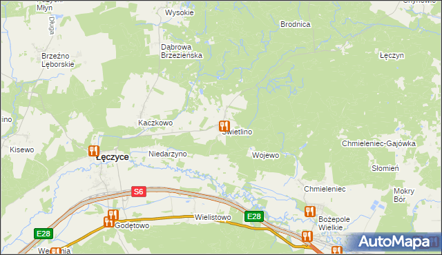 mapa Świetlino, Świetlino na mapie Targeo
