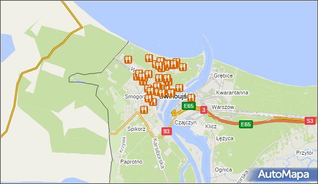 mapa Świnoujście, Świnoujście na mapie Targeo