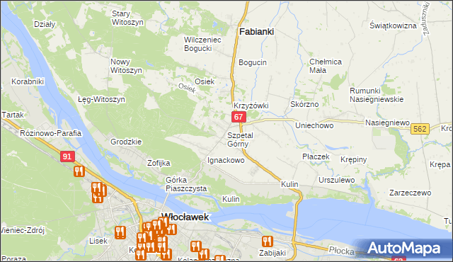 mapa Szpetal Górny, Szpetal Górny na mapie Targeo