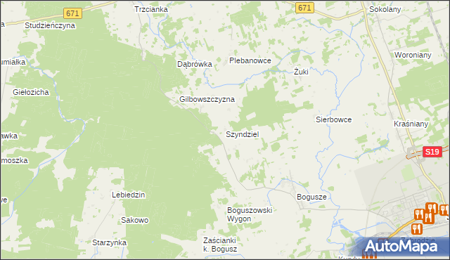 mapa Szyndziel, Szyndziel na mapie Targeo