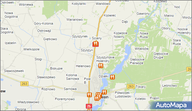 mapa Szyszyńskie Holendry, Szyszyńskie Holendry na mapie Targeo