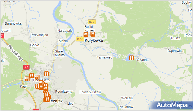 mapa Tarnawiec, Tarnawiec na mapie Targeo