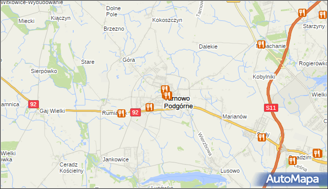 mapa Tarnowo Podgórne, Tarnowo Podgórne na mapie Targeo