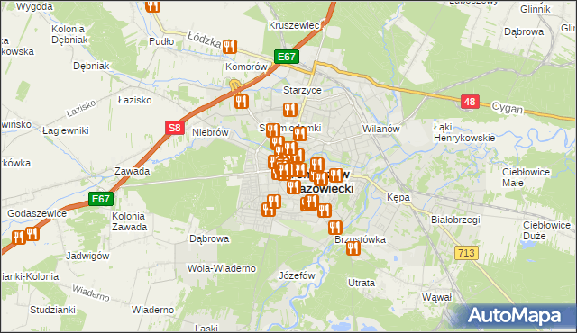 mapa Tomaszów Mazowiecki, Tomaszów Mazowiecki na mapie Targeo