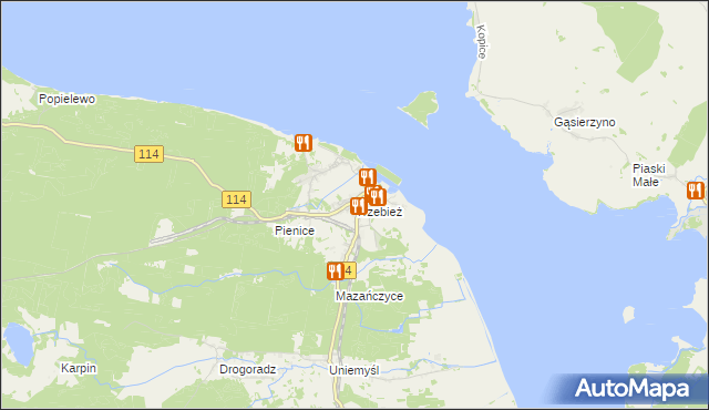 mapa Trzebież, Trzebież na mapie Targeo