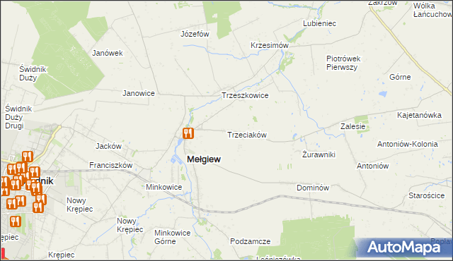 mapa Trzeciaków, Trzeciaków na mapie Targeo