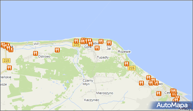 mapa Tupadły gmina Władysławowo, Tupadły gmina Władysławowo na mapie Targeo
