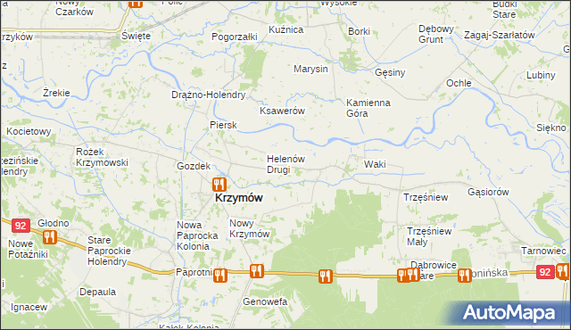mapa Tury gmina Kościelec, Tury gmina Kościelec na mapie Targeo