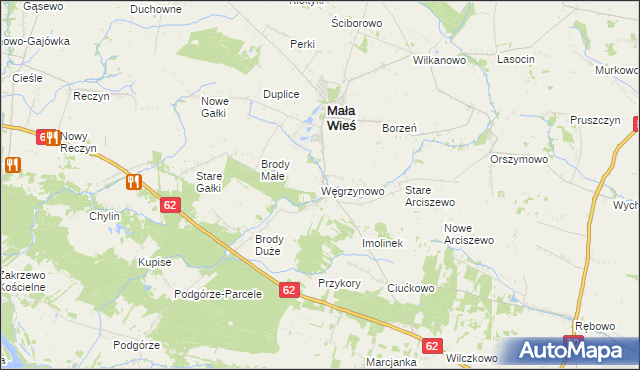 mapa Węgrzynowo gmina Mała Wieś, Węgrzynowo gmina Mała Wieś na mapie Targeo