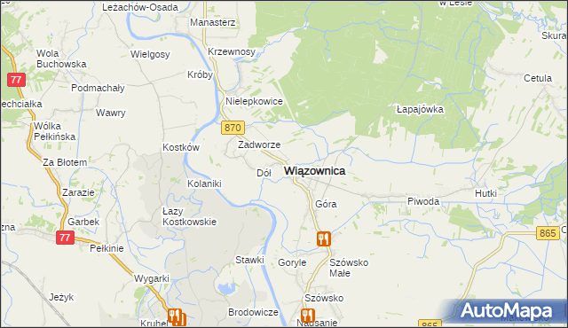mapa Wiązownica powiat jarosławski, Wiązownica powiat jarosławski na mapie Targeo