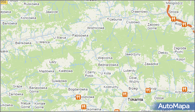 mapa Więciórka, Więciórka na mapie Targeo