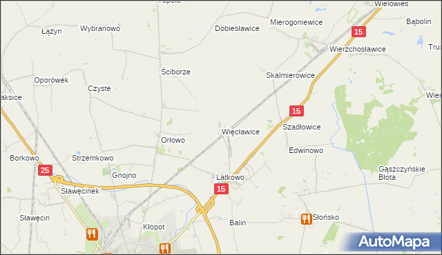 mapa Więcławice gmina Gniewkowo, Więcławice gmina Gniewkowo na mapie Targeo