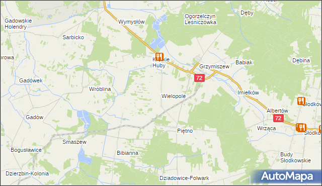 mapa Wielopole gmina Tuliszków, Wielopole gmina Tuliszków na mapie Targeo