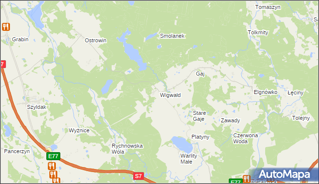 mapa Wigwałd, Wigwałd na mapie Targeo