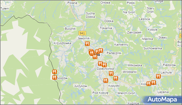 mapa Wisła, Wisła na mapie Targeo