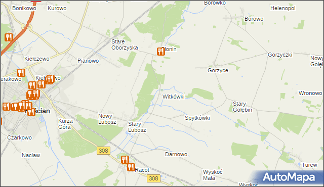 mapa Witkówki, Witkówki na mapie Targeo