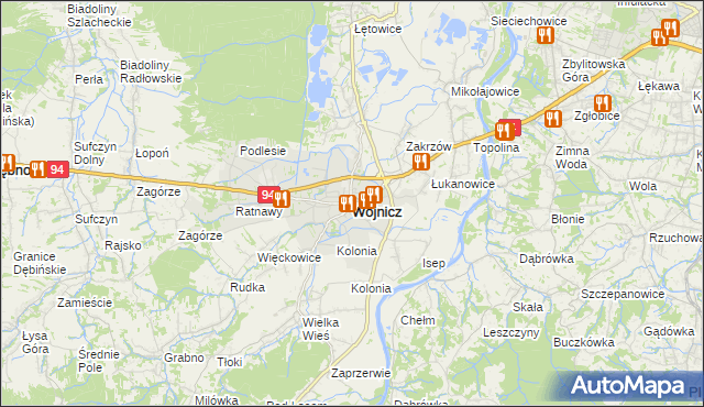 mapa Wojnicz, Wojnicz na mapie Targeo